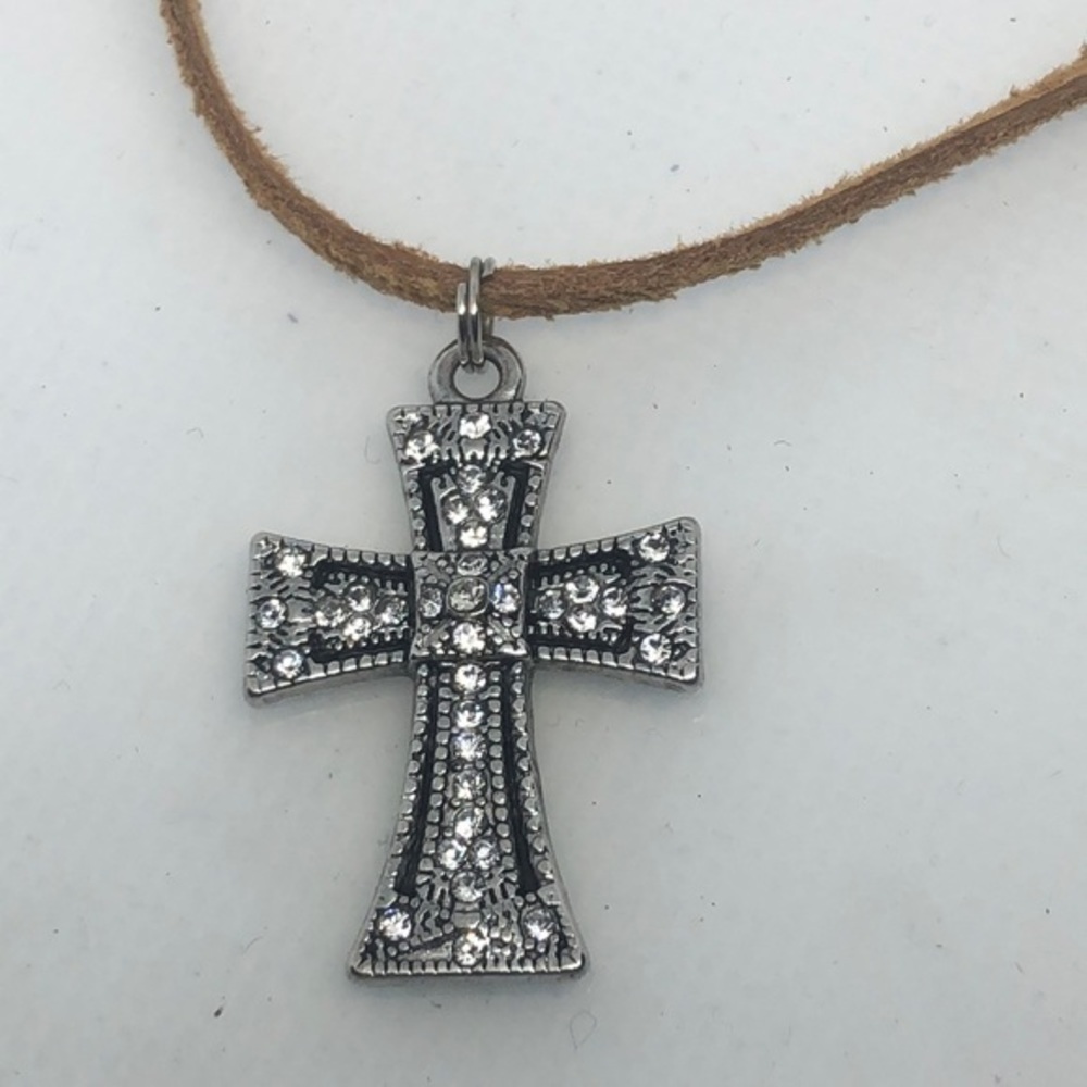 Silver Toned Cross Necklace